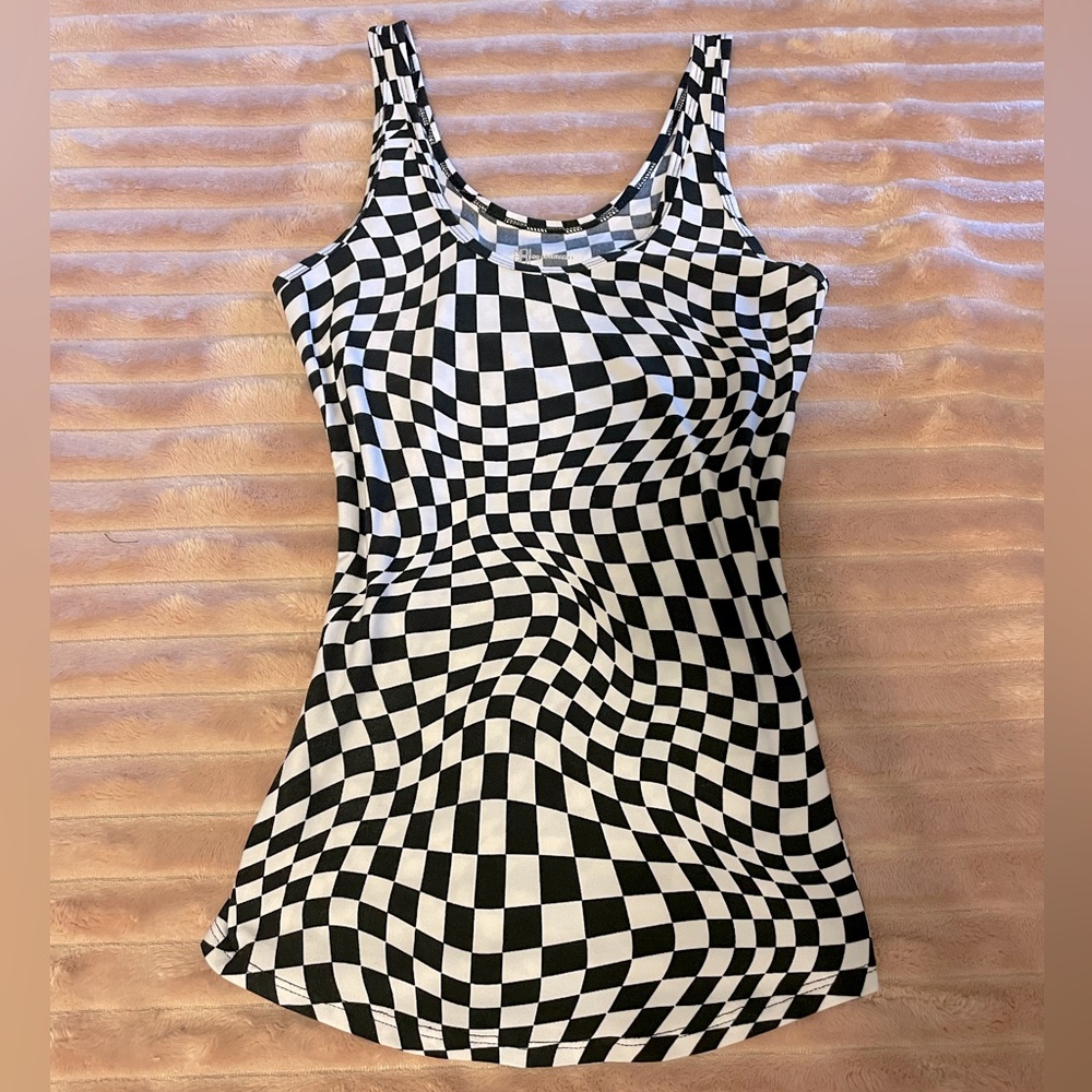 No Boundaries Checkered Tank Top